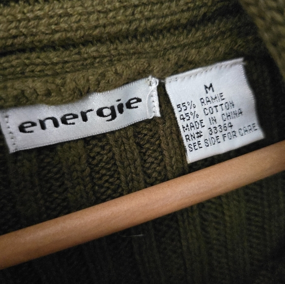 Vintage Y2K Energie Sweater Women’s Size Medium Green Long Sleeve Top - Picture 5 of 10